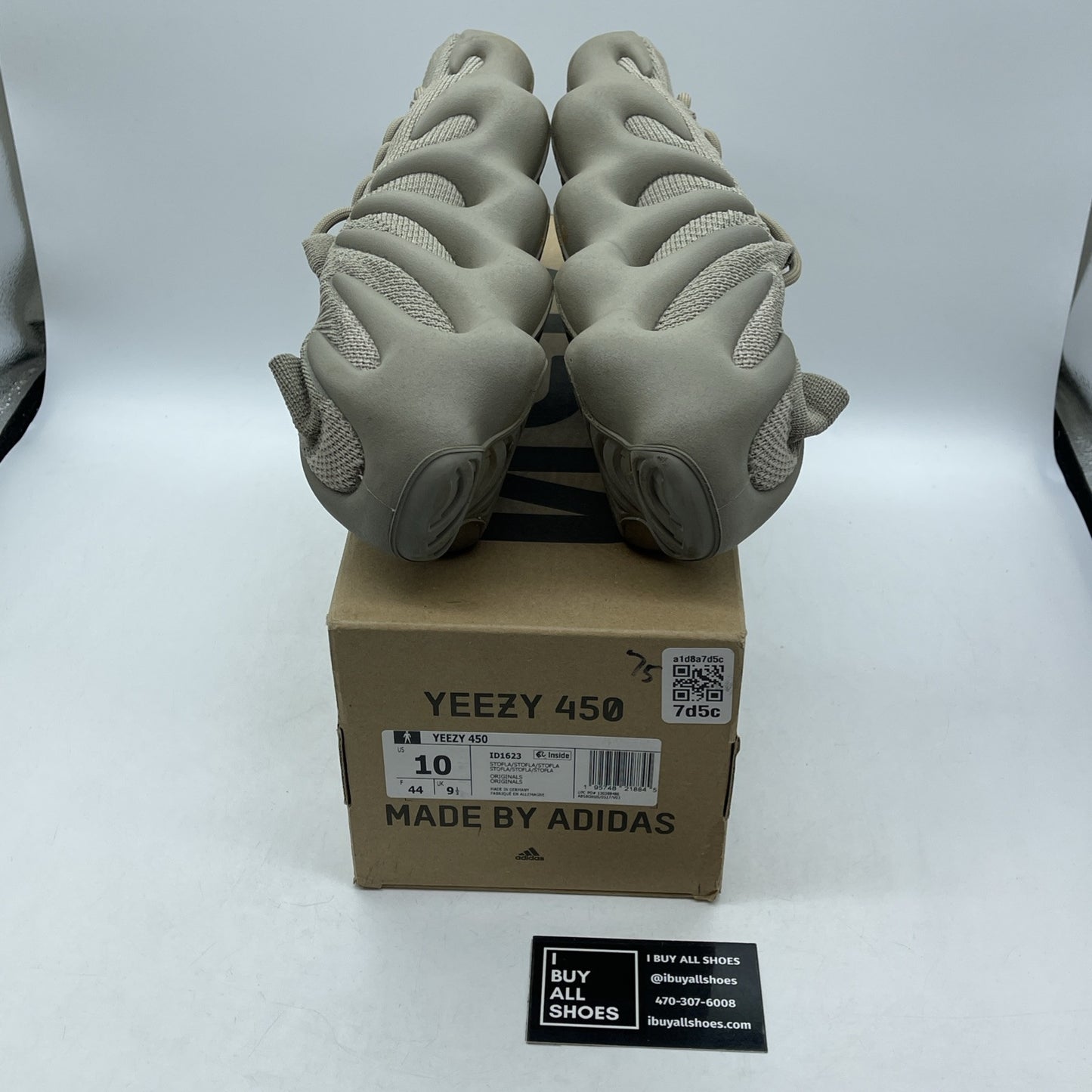 Size 10 - Adidas Yeezy 450 Stone Flax Brown Suede (ID1623)