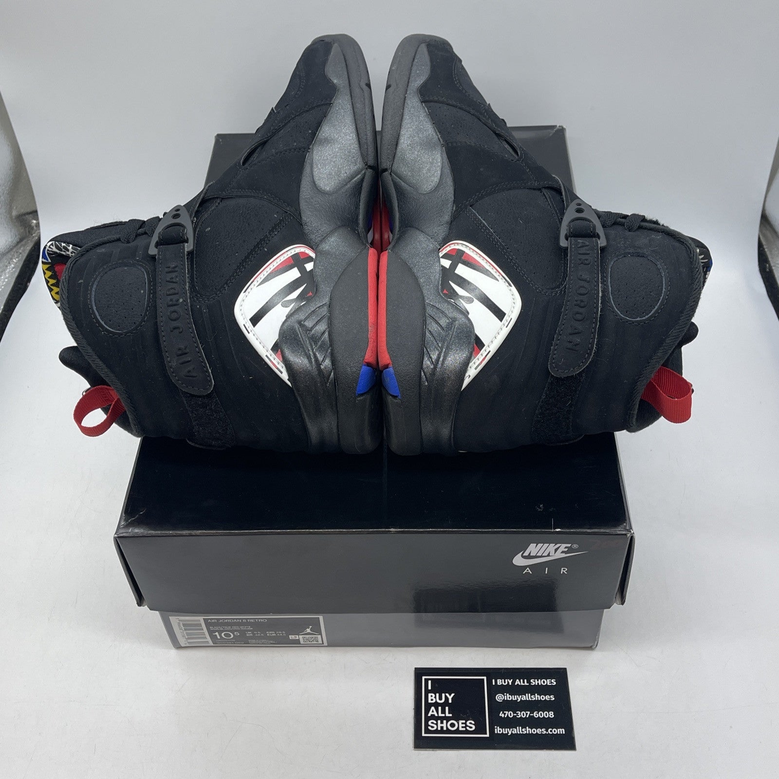 Size 10.5 - Jordan 8 Retro Mid Playoff Red White Black Suede (305381-062)