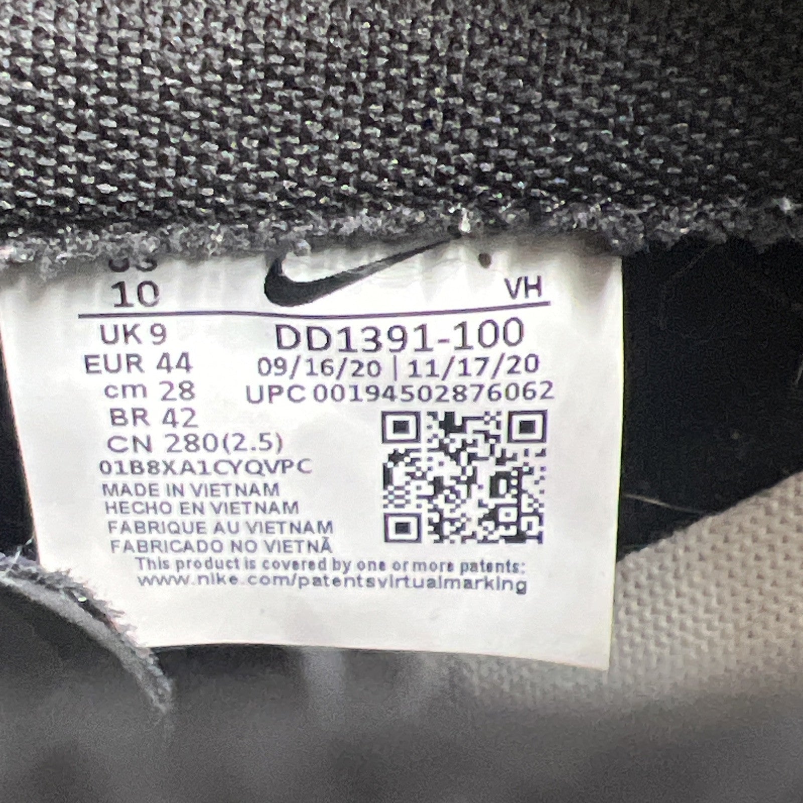 Size 10 - Nike Dunk Low Black White (DD1391-100)