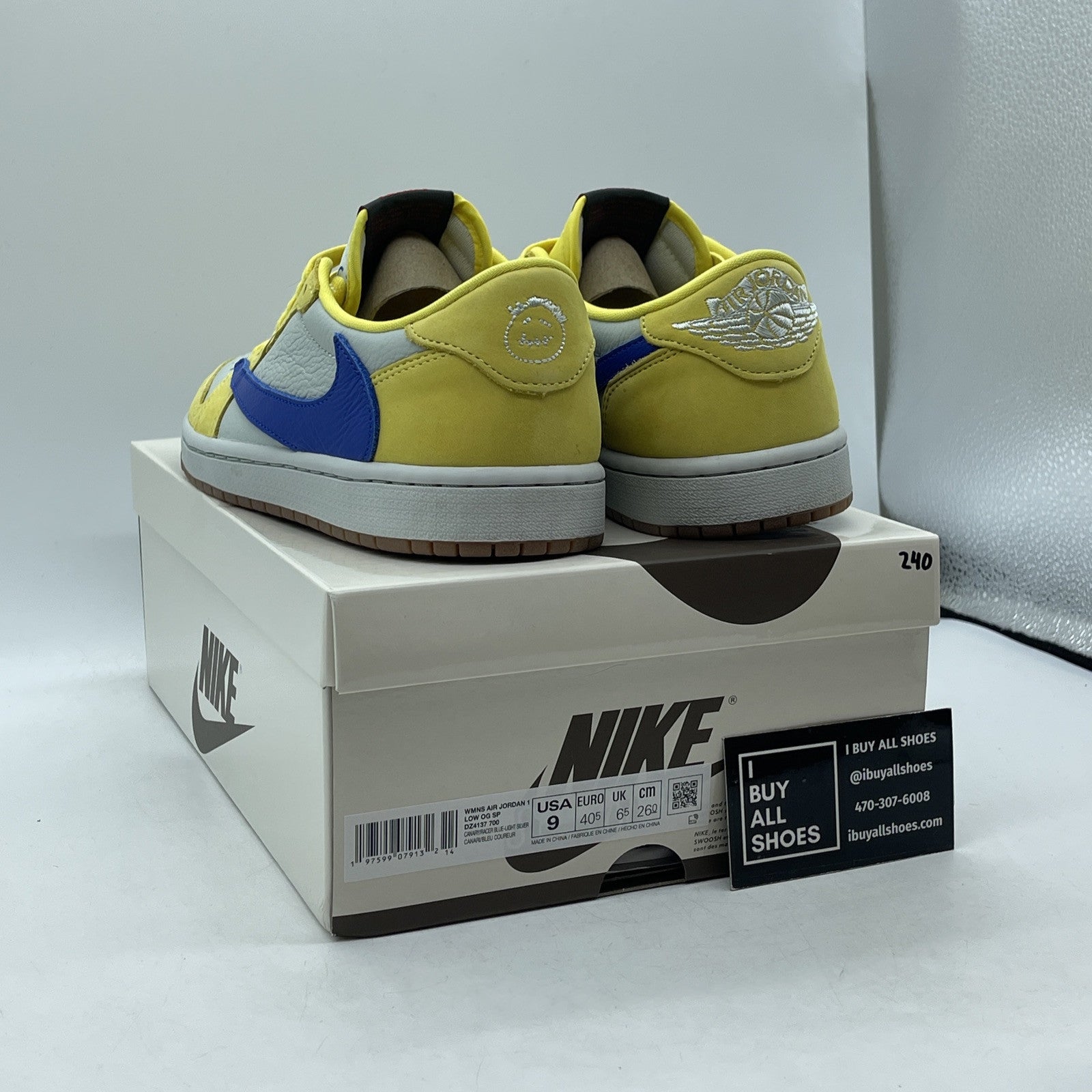 Size 9W - Travis Scott x Air Jordan 1 Retro OG SP Low Canary Suede (DZ4137-700)