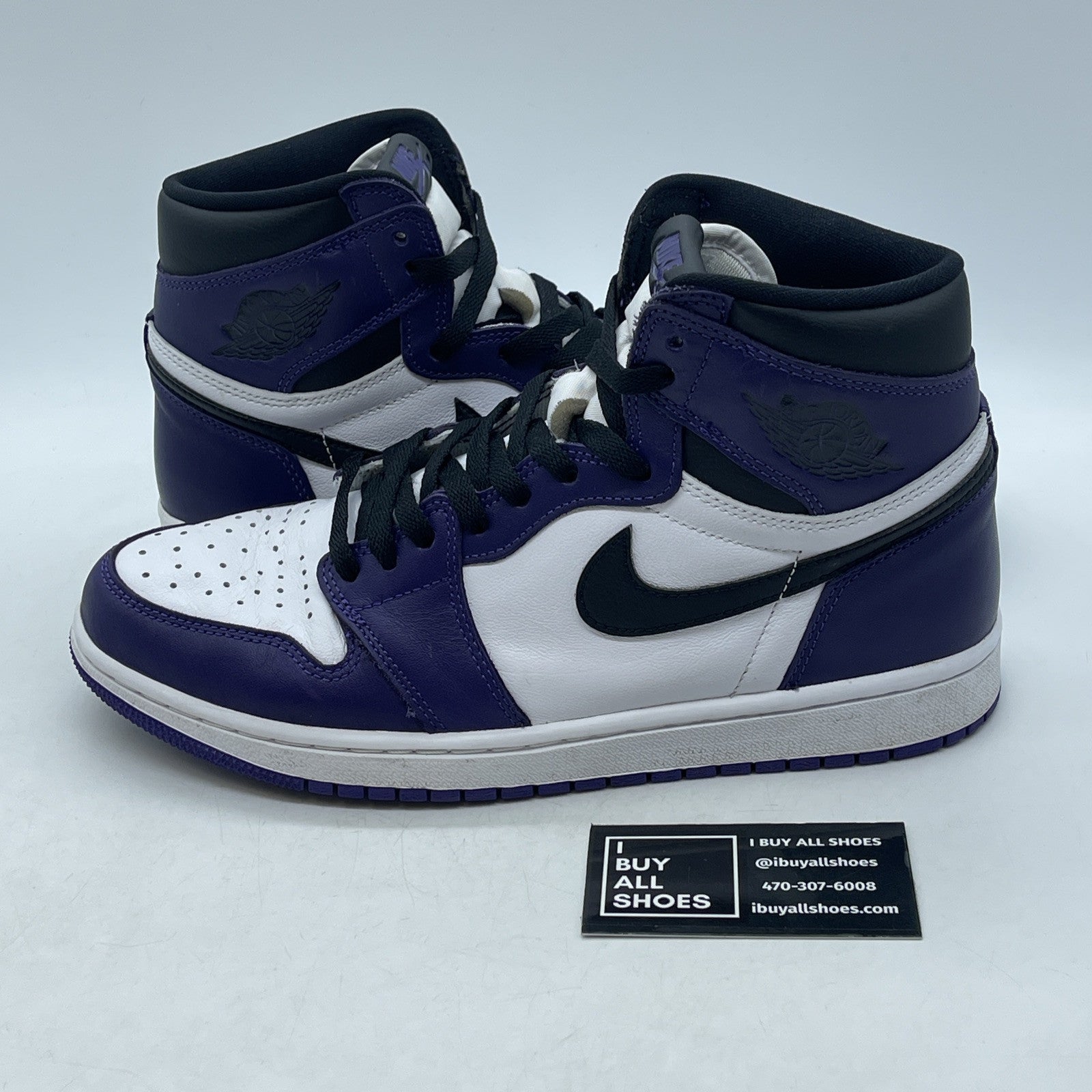 Size 9.5 - Jordan 1 Retro OG High Court Purple 2.0 White Black Leather
