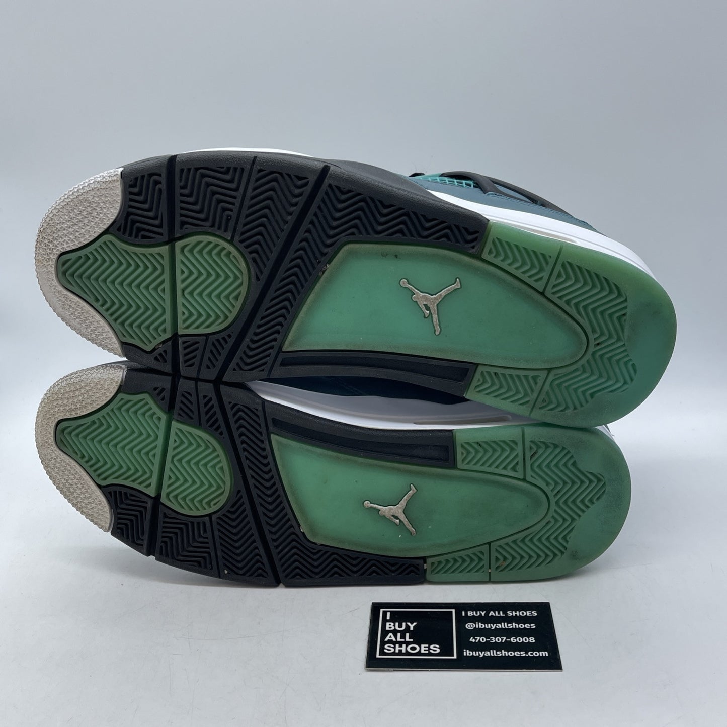 Size 11.5 - Air Jordan 4 Retro Teal Blue Black Leather (705331-330)