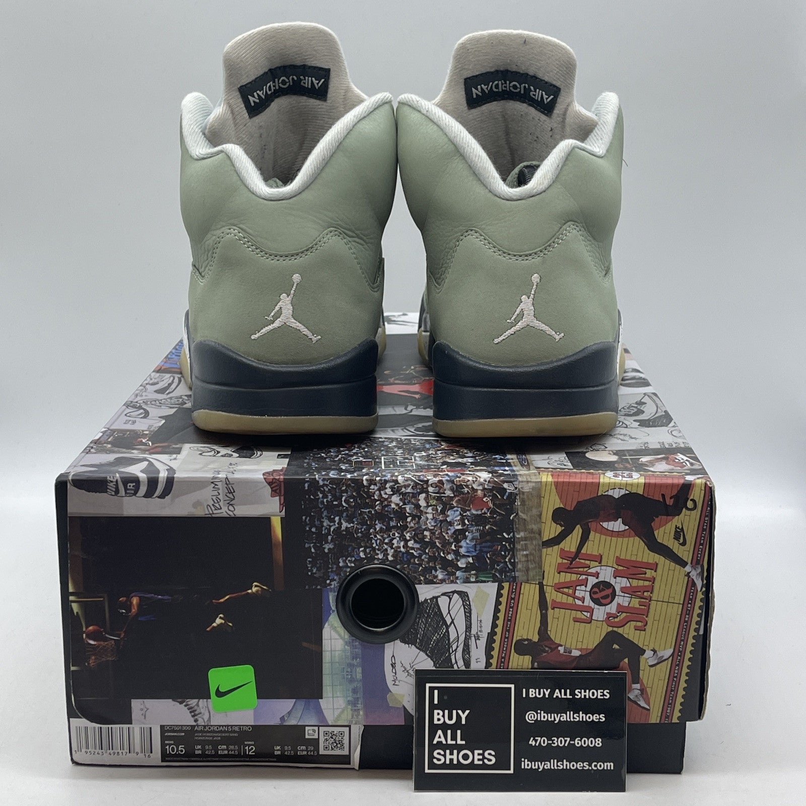Size 10.5 - Jordan 5 JADE HORIZON 2022 Green White Suede (DC7501-300)