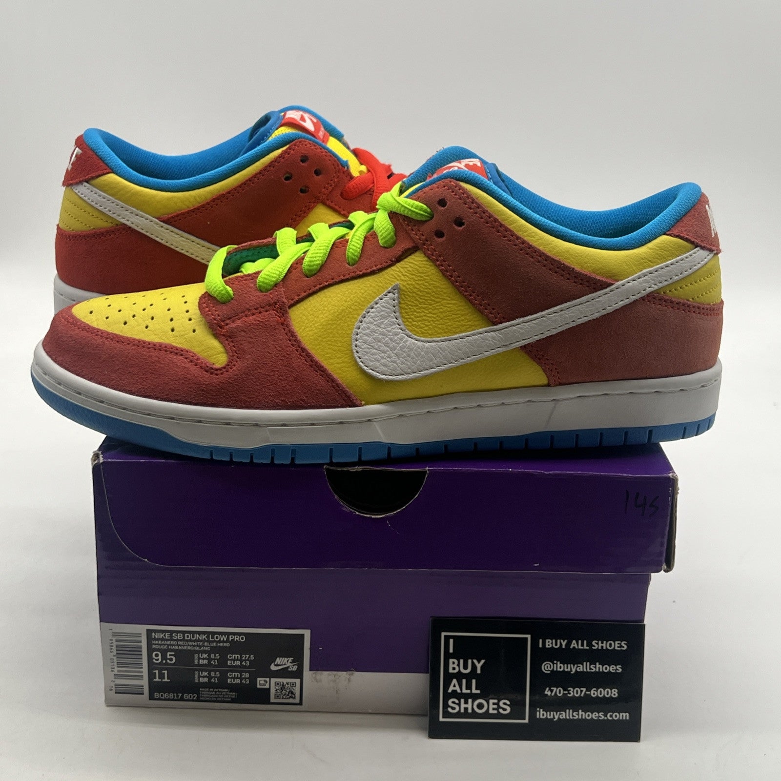 Size 9.5 - Nike SB Dunk Low Bart Simpson 2022 (BQ6817-602)