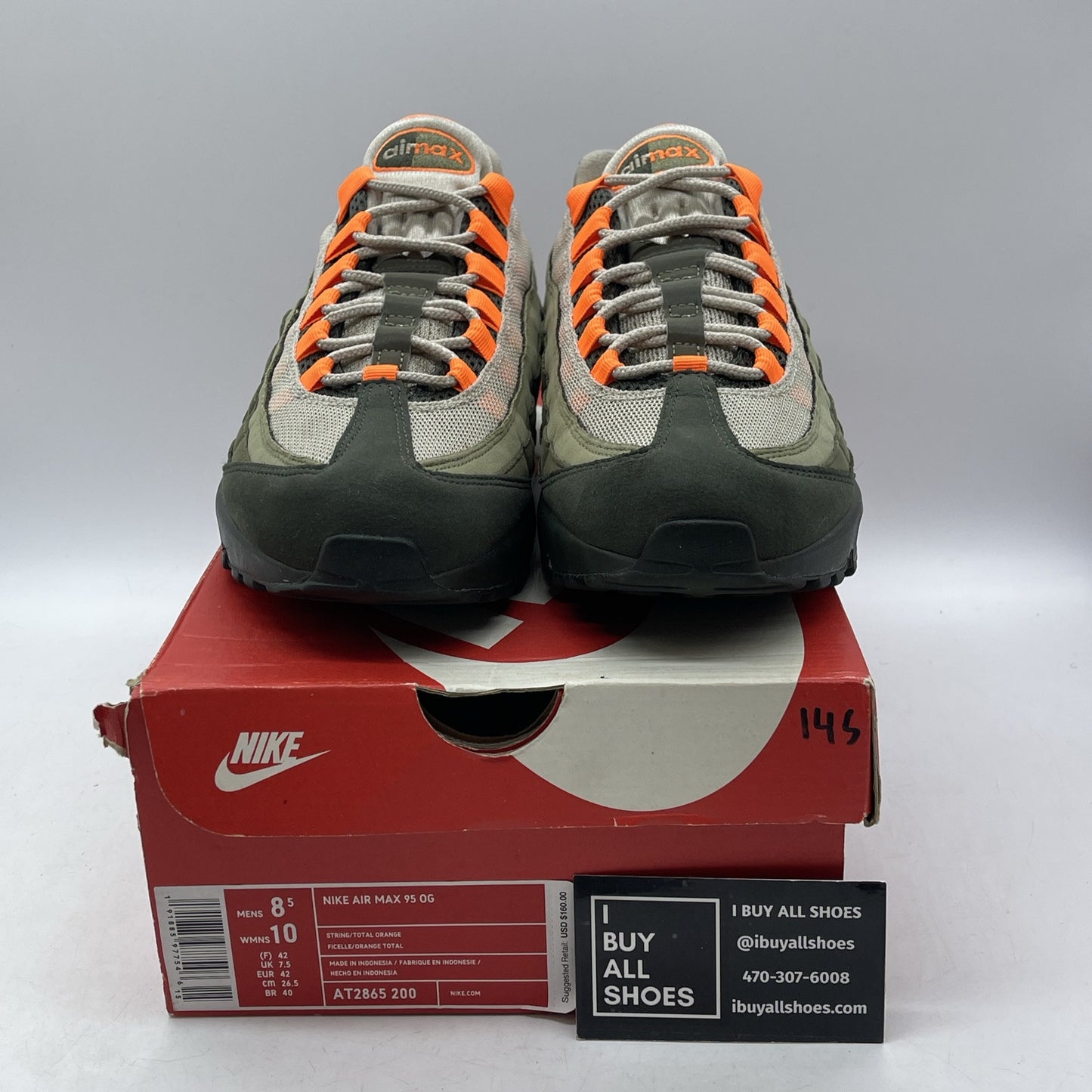 Size 8.5 - Nike Air Max 95 Neutral Olive Suede Leather (AT2865-200)