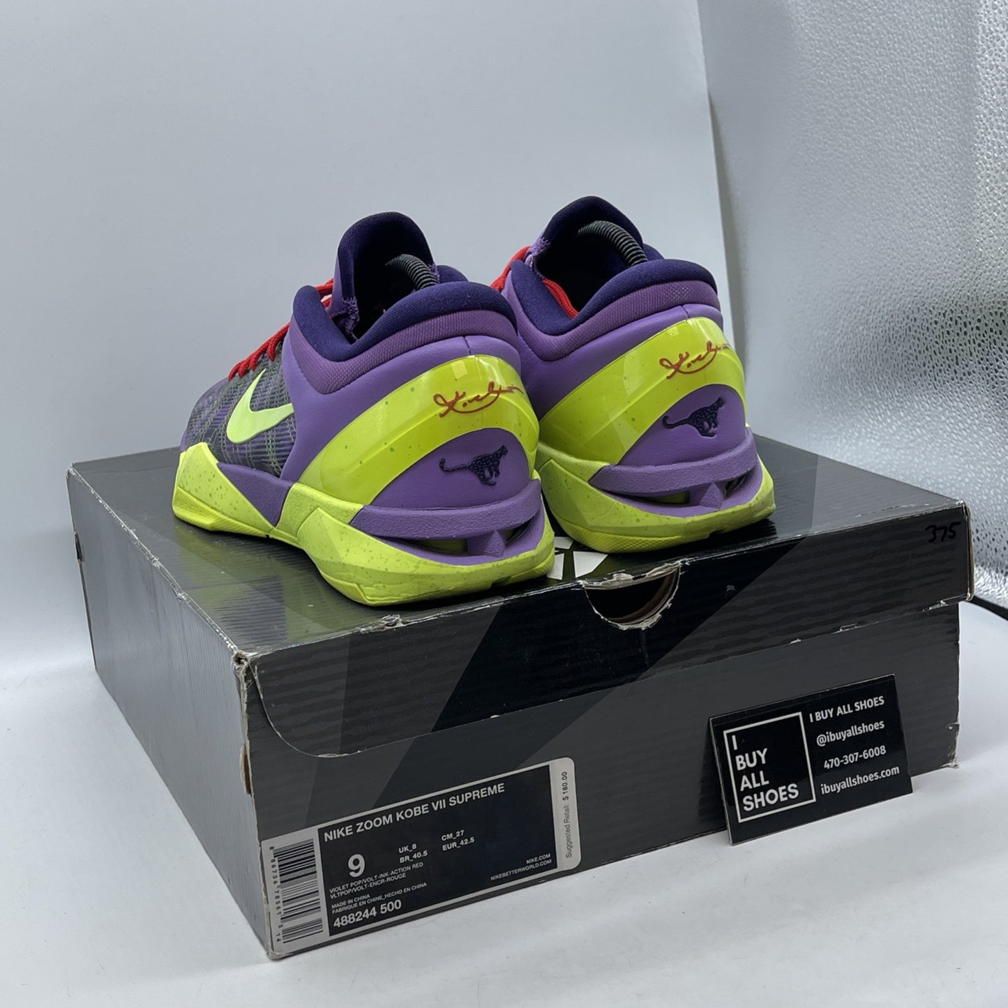Size 9 - Nike Zoom Kobe 7 Supreme Christmas Purple Suede Leather (488244-500)