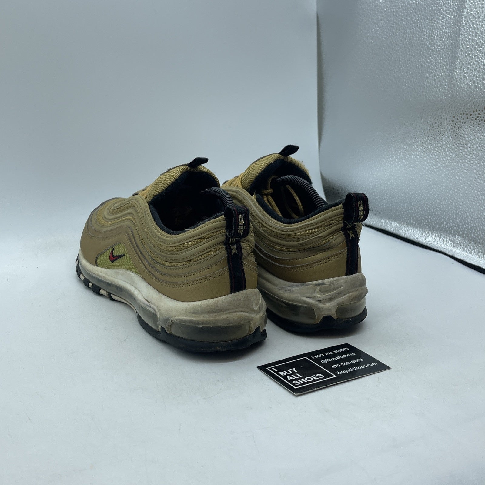 Size 11 - Nike Air Max 97 OG QS Metallic Gold Black Red Suede (884421-700)
