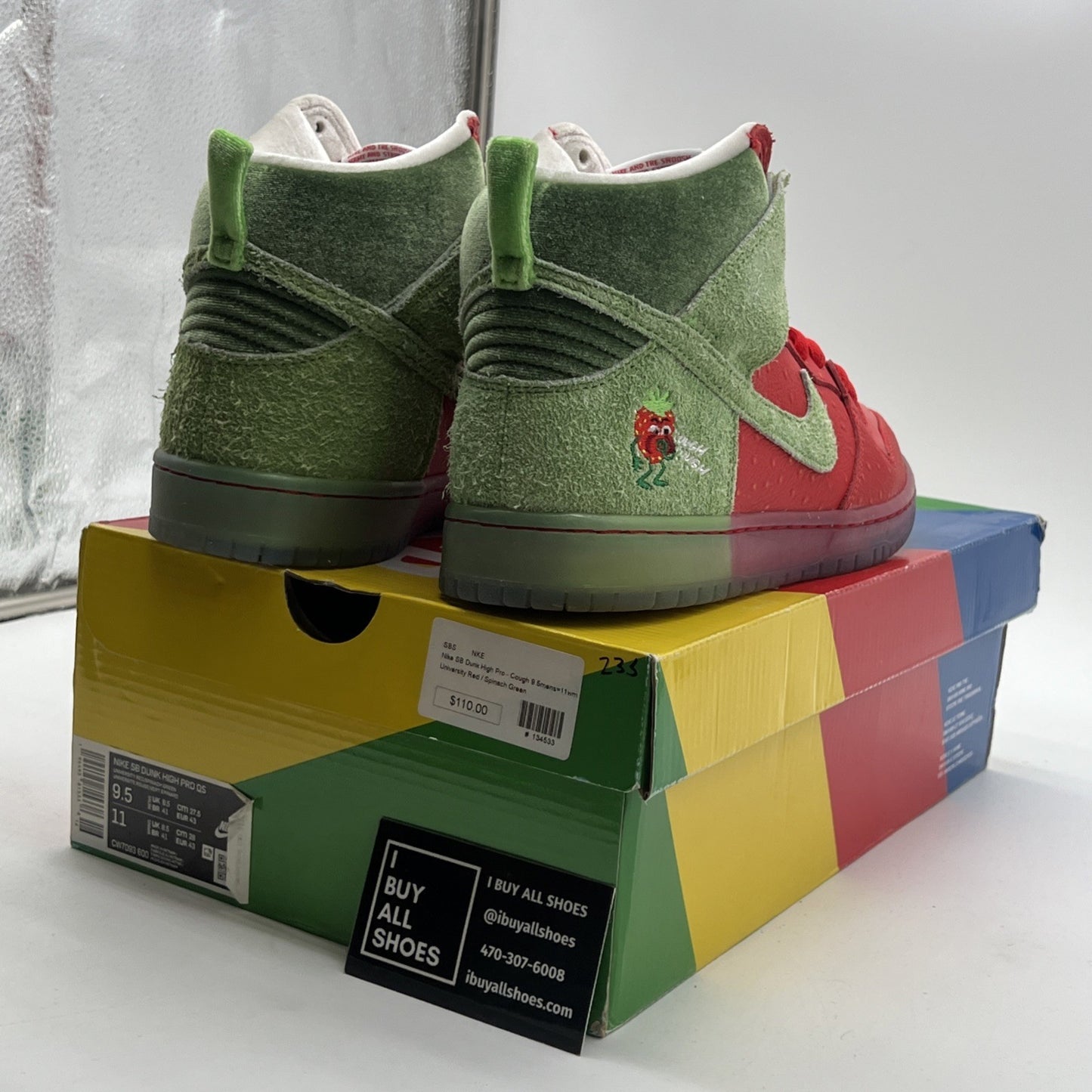 Size 9.5 - Nike SB Dunk High Strawberry Cough (CW7093-600)