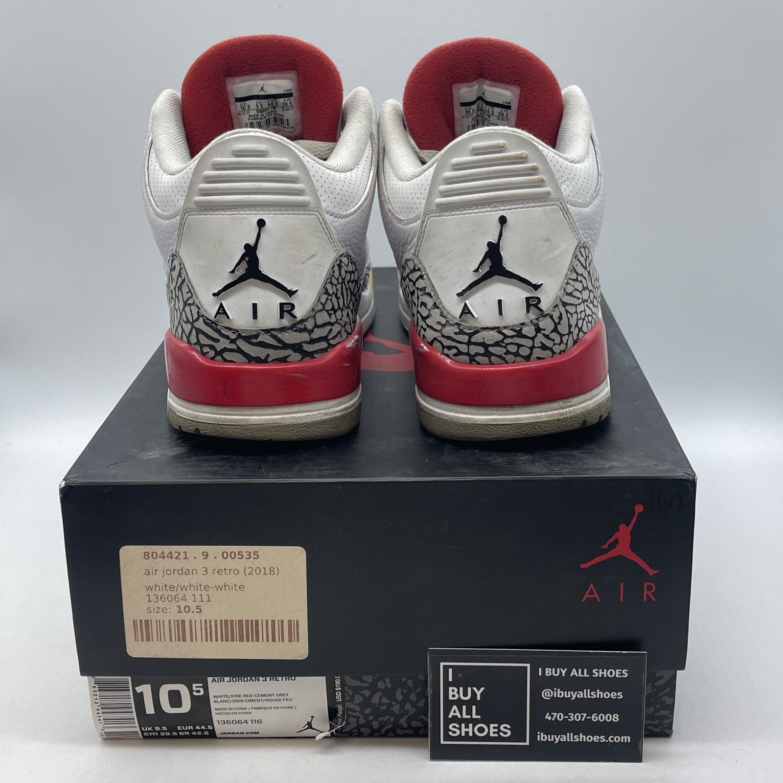 Size 10.5 - Jordan 3 Retro Hall of Fame 2018 Leather Suede (136064-116)