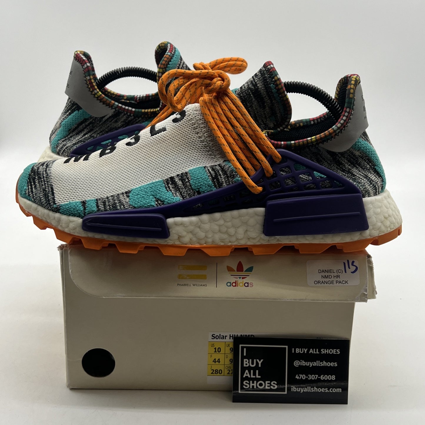 Size 10 - Adidas Pharrell x NMD Human Race Trail Solar Pack (BB9528)