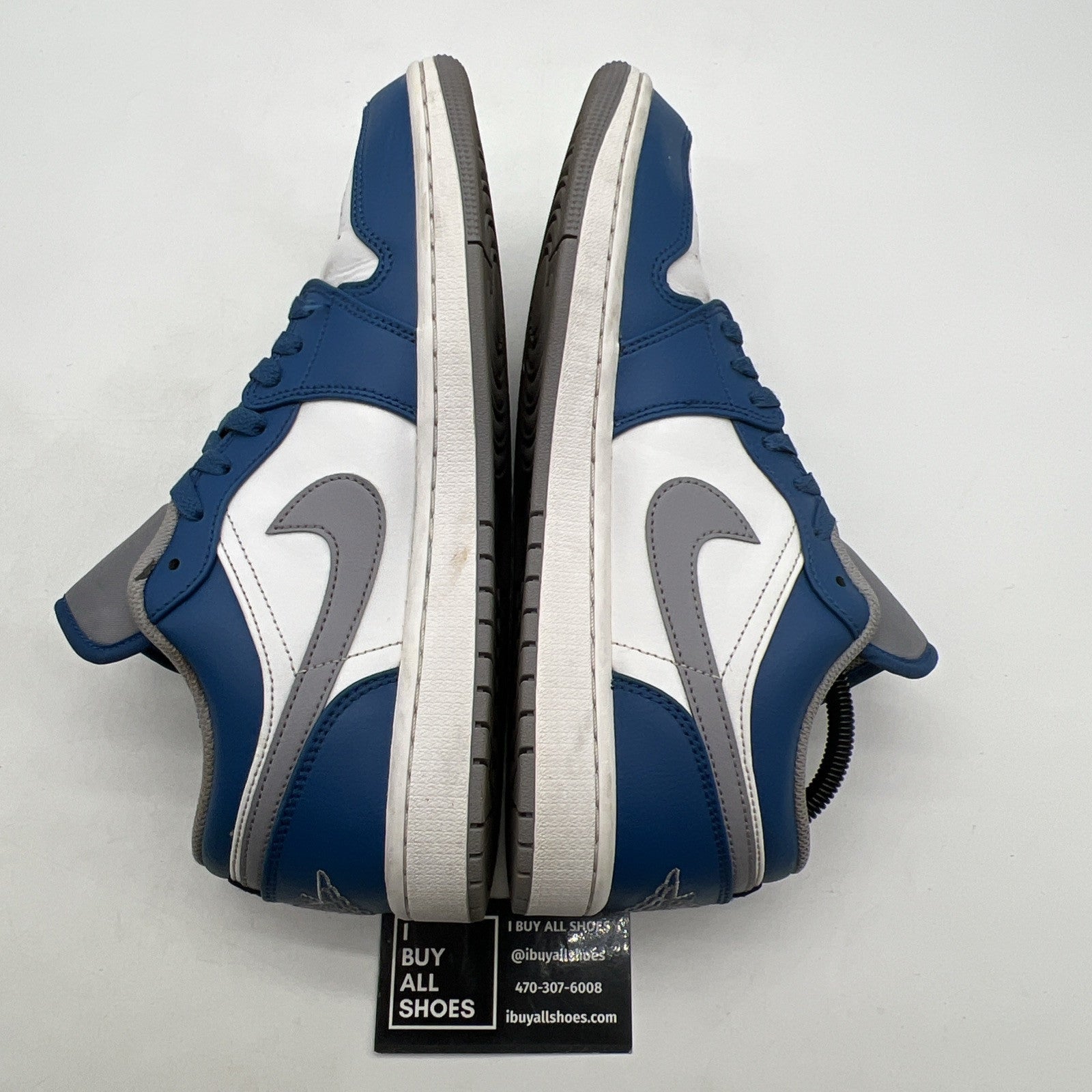 Size 10 - Air Jordan 1 Low True Blue Cement (533588-412)