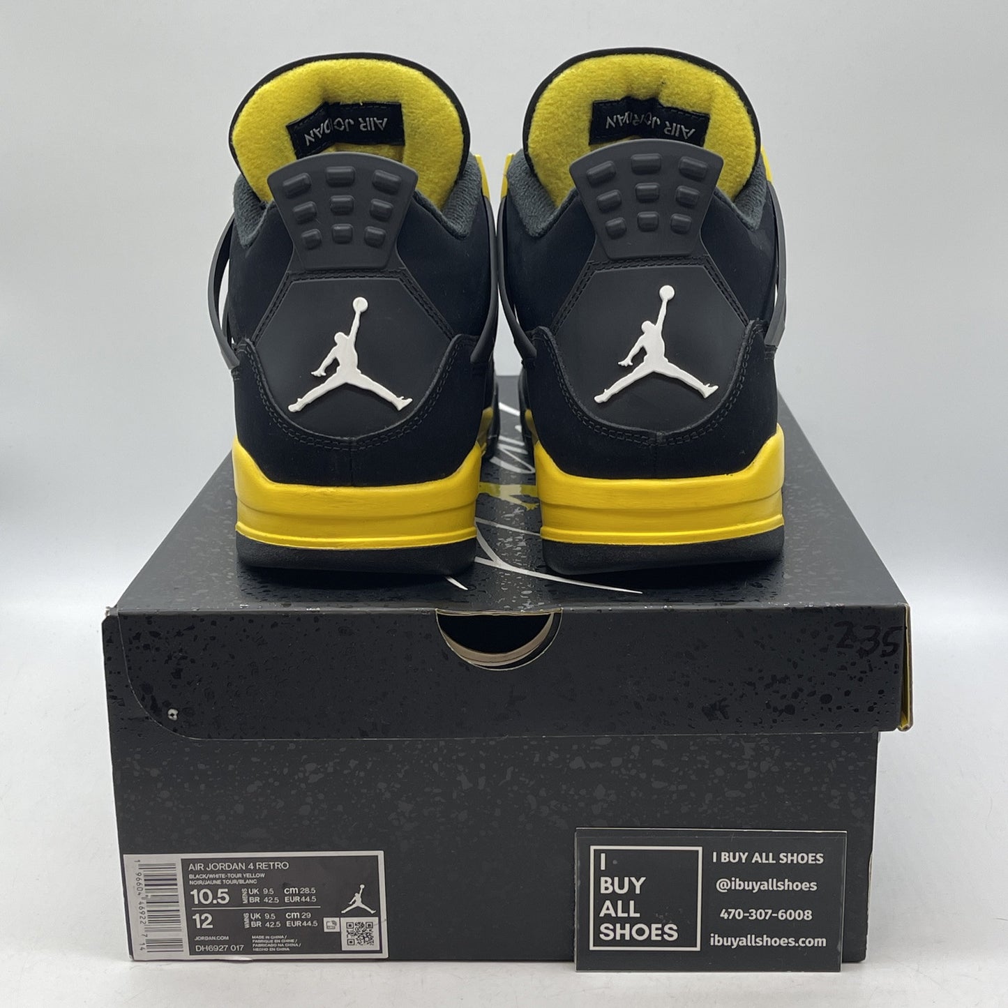 Size 10.5 - Jordan 4 Retro Mid Thunder Yellow White Black Suede (DH6927-017)