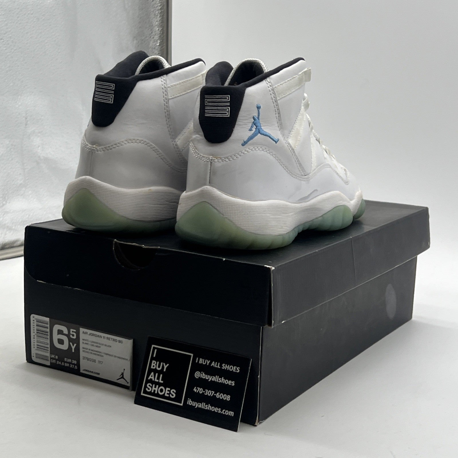 Size 6.5Y - Air Jordan 11 Retro High Legend Blue (378038-117)