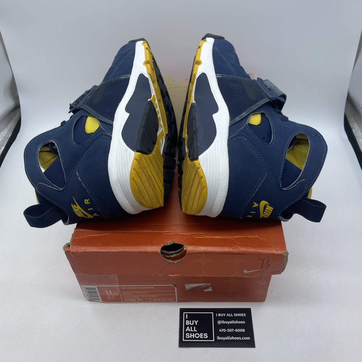 Size 11 - Nike Air Trainer Retro OG Huarache Midnight Navy Suede (679083-471)