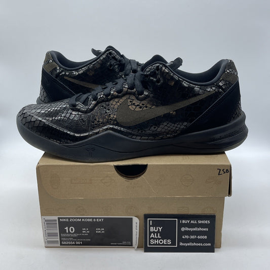 Size 10 - Nike Zoom Kobe 8 EXT Year of the Snake Black Suede Leather  582554-001