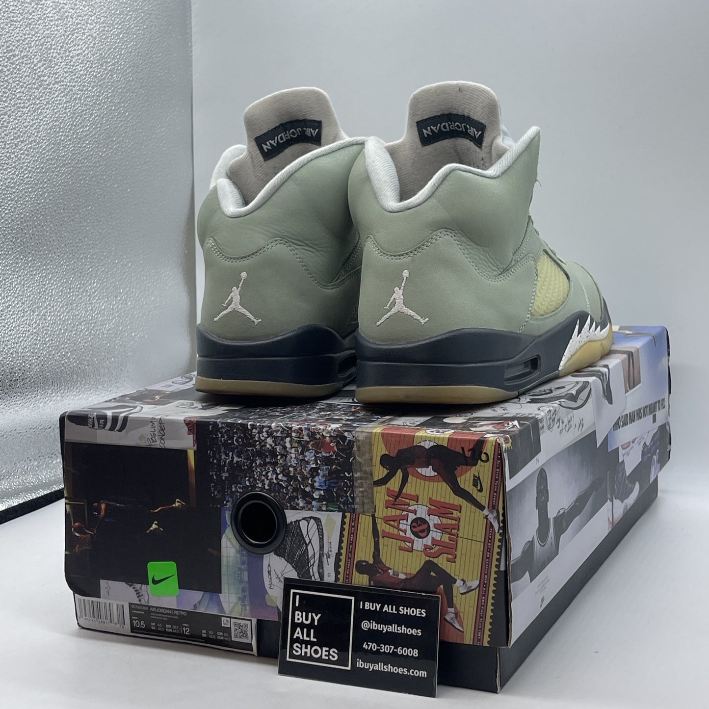 Size 10.5 - Jordan 5 JADE HORIZON 2022 Green White Suede (DC7501-300)