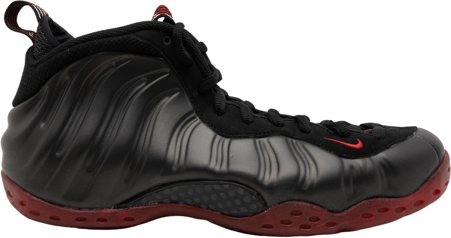 Size 9 - Nike Air Foamposite One 2010 Cough Drop Black Red Leather (314996-006)