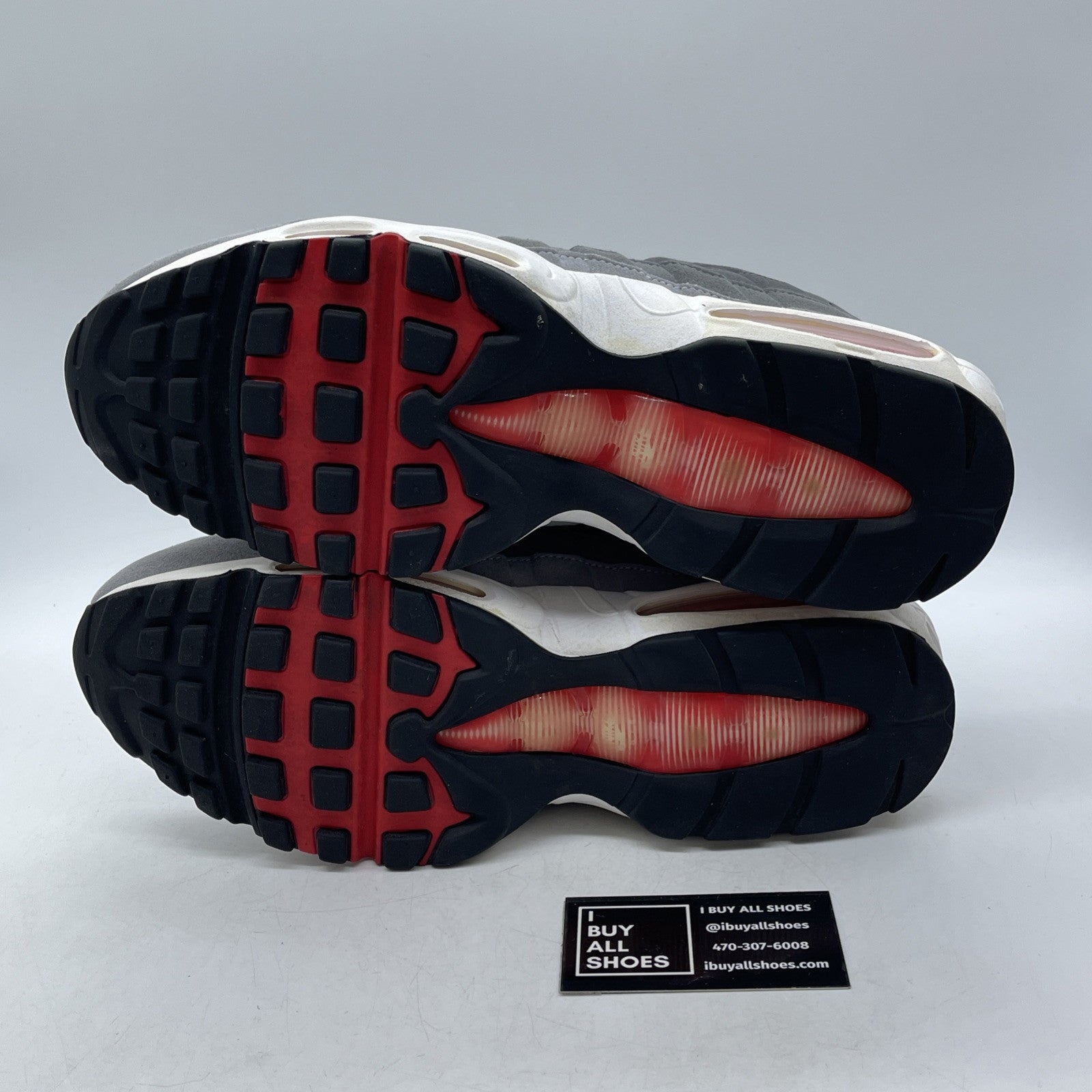 Size 11.5 - Nike Air Max 95 Black Grey Red Suede (609048-066)