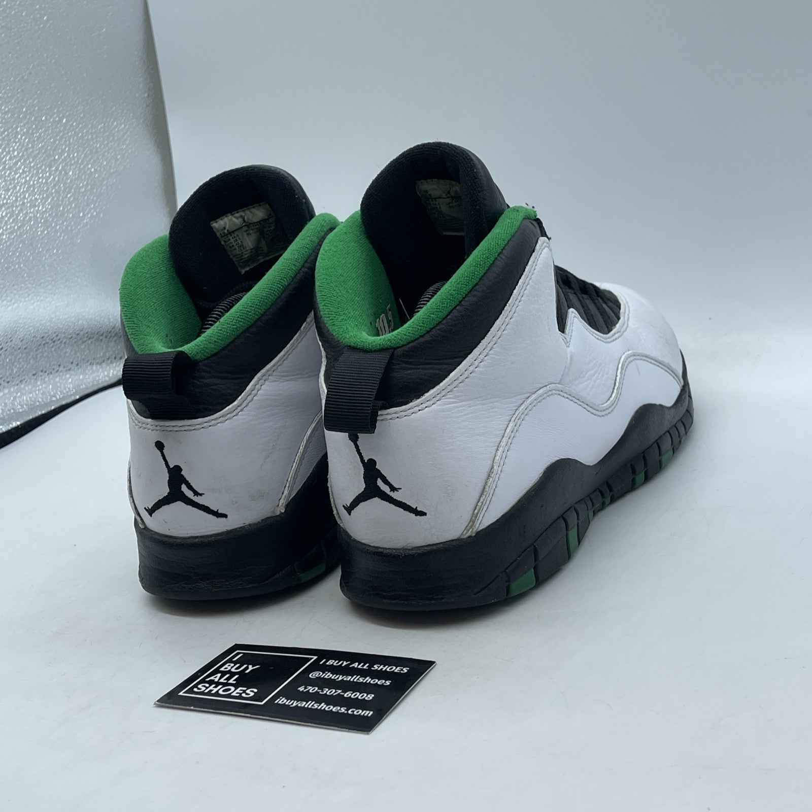Size 10.5 - Air Jordan 10 Retro 2019 Seattle Black White Leather (310805-137)