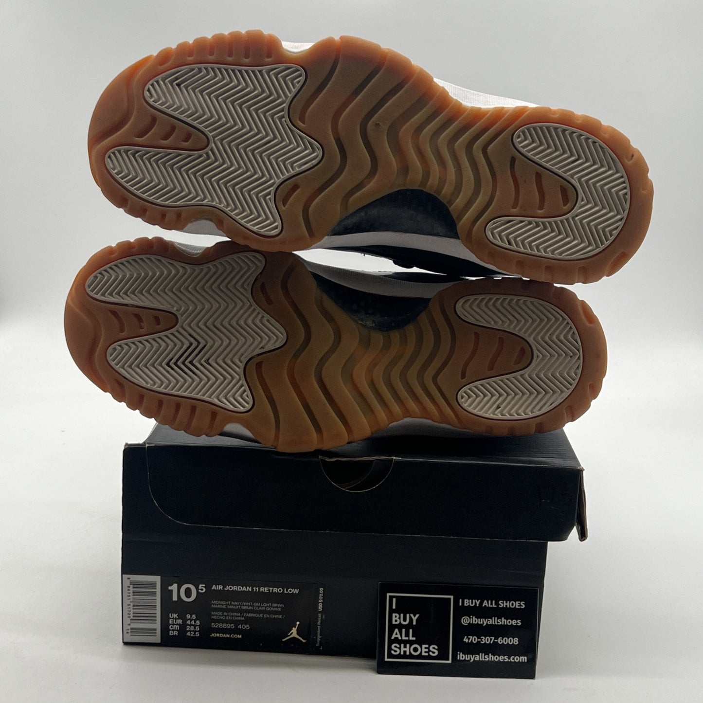 Size 10.5 - Air Jordan 11 Retro Low Navy Gum (527895-405)