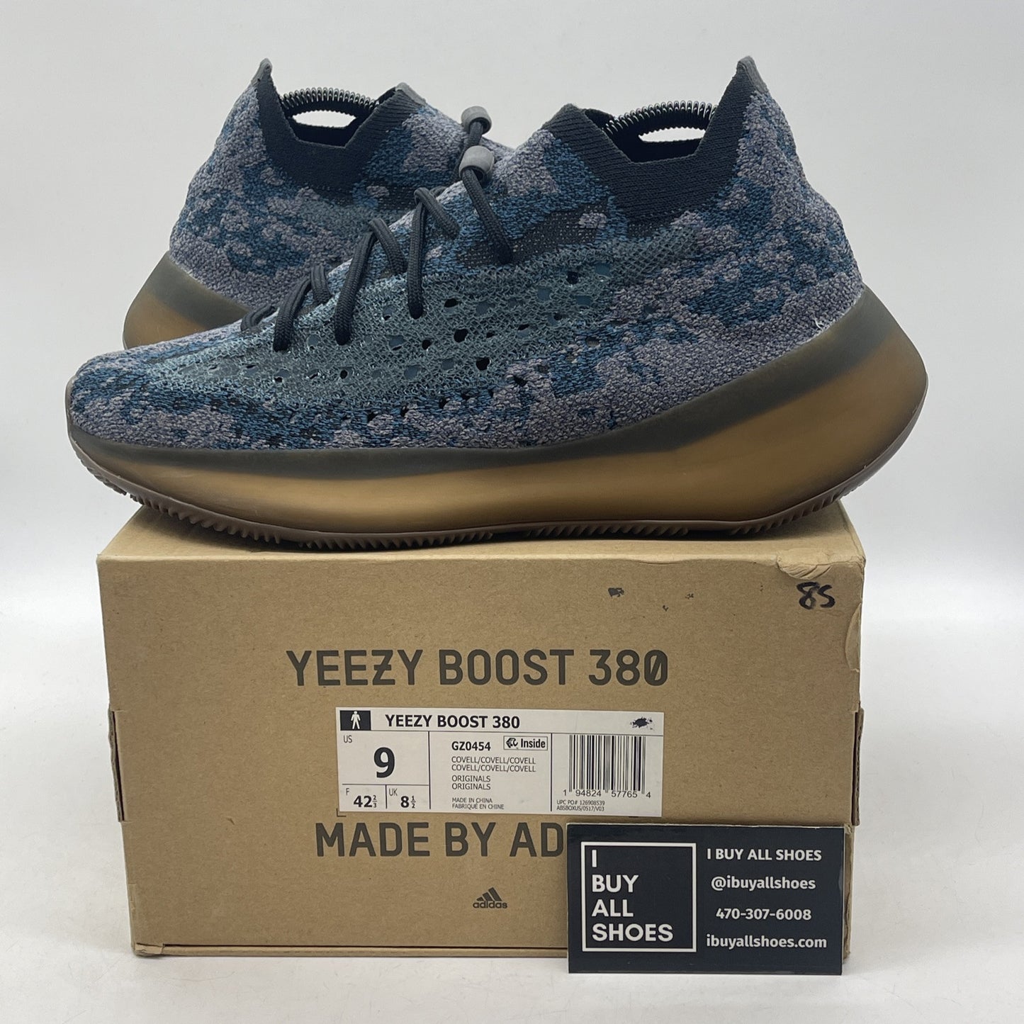 Size 9 - adidas Yeezy Boost 380 Covellite Blue Black Suede (GZ0454)