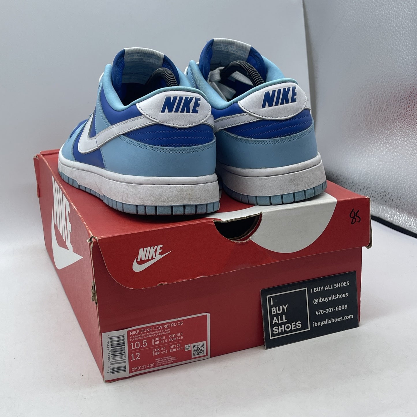 Size 10.5 - Nike Dunk Low Retro QS Argon Blue White Leather (DM0121-400)