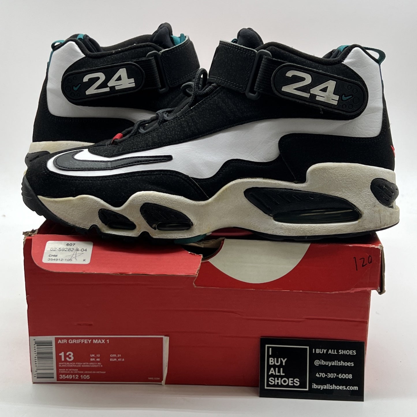 Size 13 - Nike Air Griffey Max 1 2016 White Freshwater (354912-105)