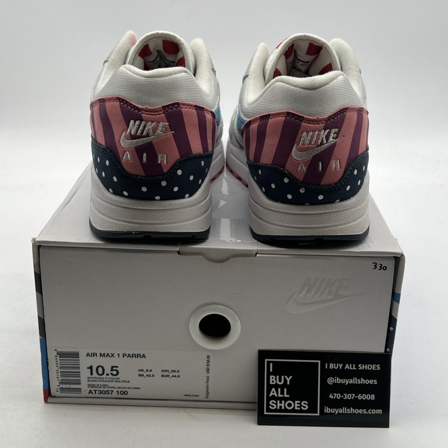 Size 10.5 - Nike Parra x Air Max 1 White (AT3057-100)