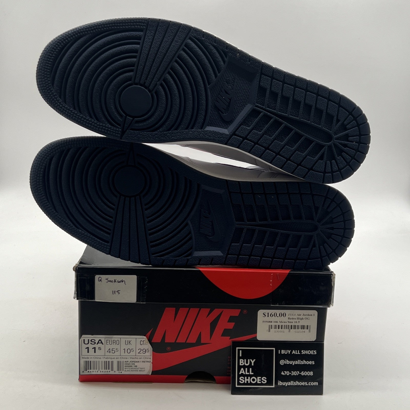 Size 11.5 - Air Jordan 1 Retro OG High Metallic Navy (555088-106)
