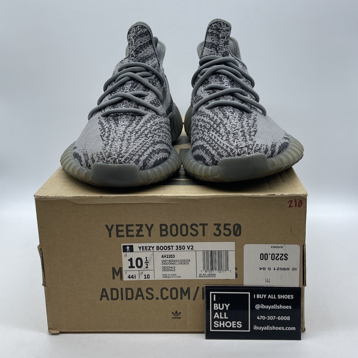 Size 10.5 - adidas Yeezy Boost 350 V2 Low Beluga 2.0 Grey Red Suede (AH2203)