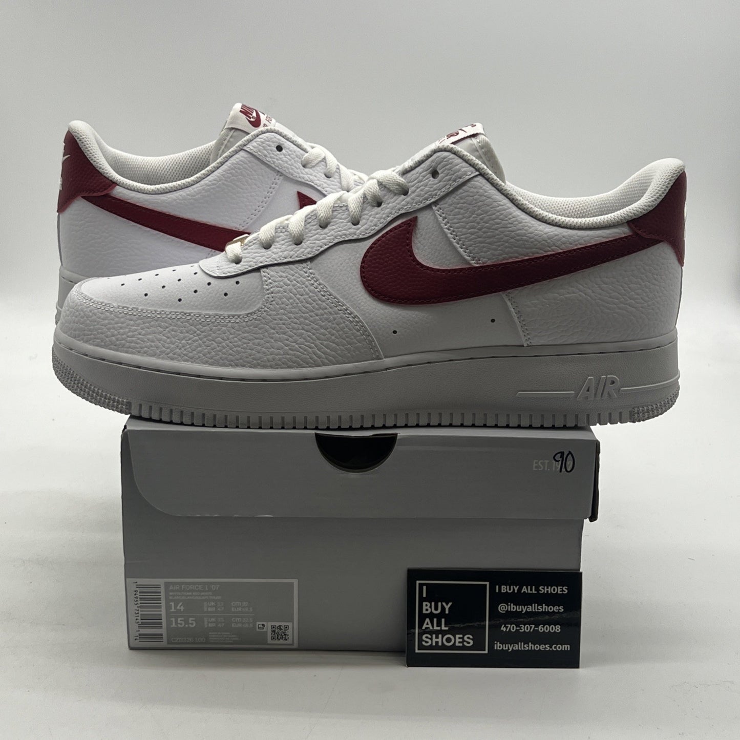Size 14 - Nike Air Force 1 Low White Team Red (CZ0326-100)