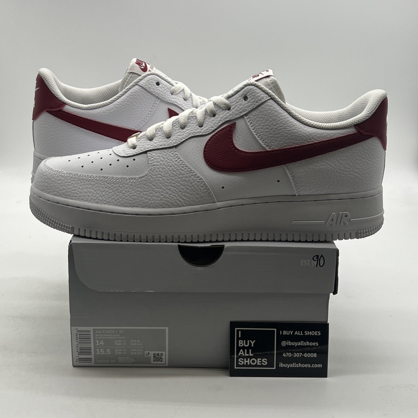 Size 14 - Nike Air Force 1 Low White Team Red (CZ0326-100)