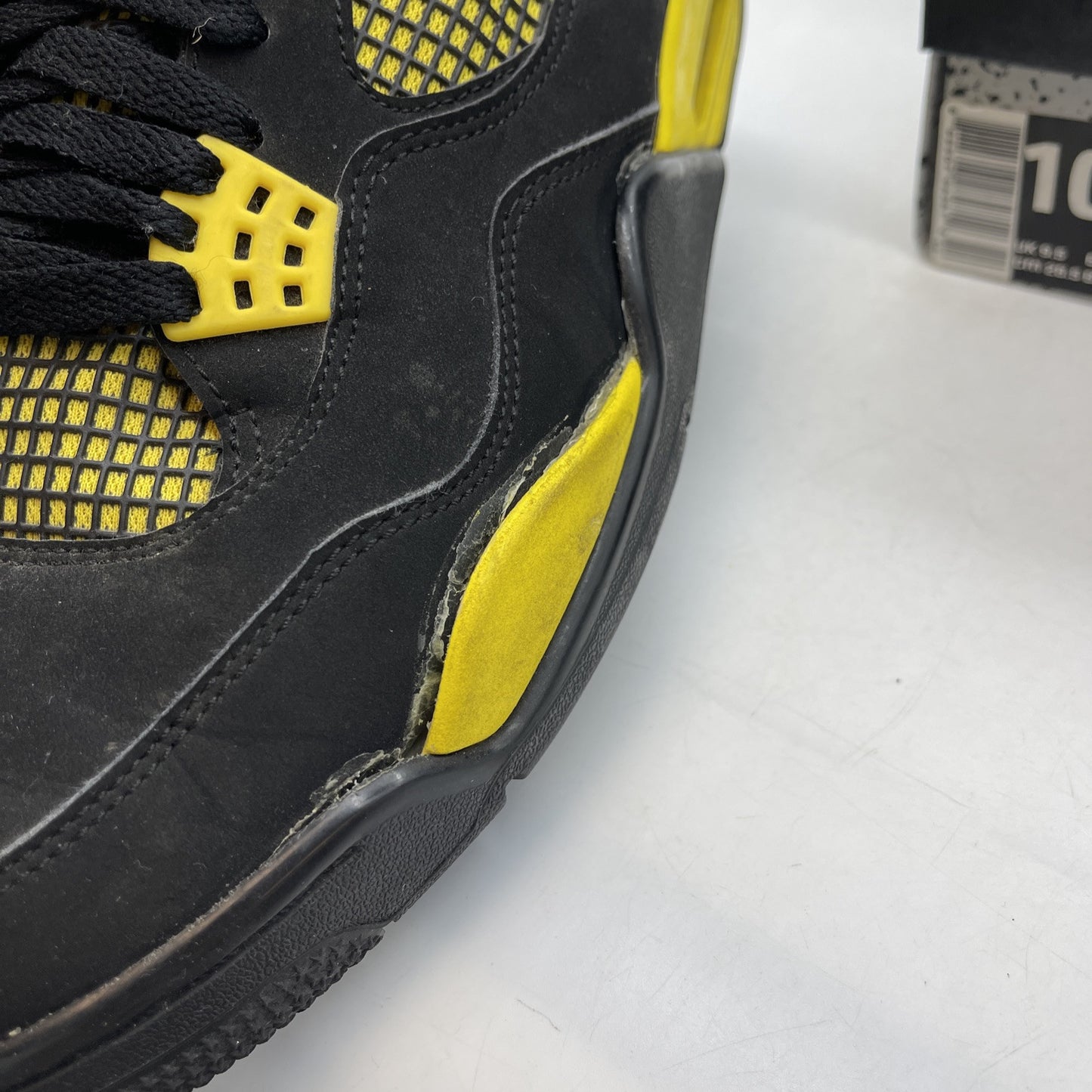 Size 10.5 - Jordan 4 Retro Low Thunder Yellow White Black Suede (308497-008)