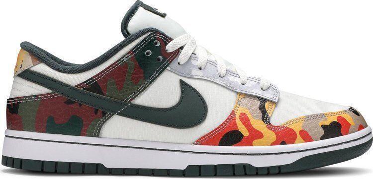 Size 10 - Nike Dunk SE Low Sail Multi-Camo Green Suede Leather (DH0957-100)