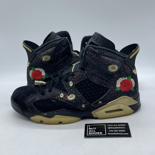Size 10 - Air Jordan 6 Retro Chinese New Year Black Gold Suede (AA2492-021)
