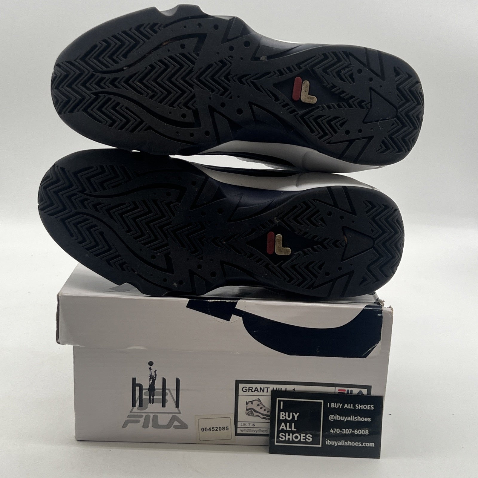 Size 8.5 - Fila Grant Hill 1 (1BM00636-125) Mens White Athletic Basketball