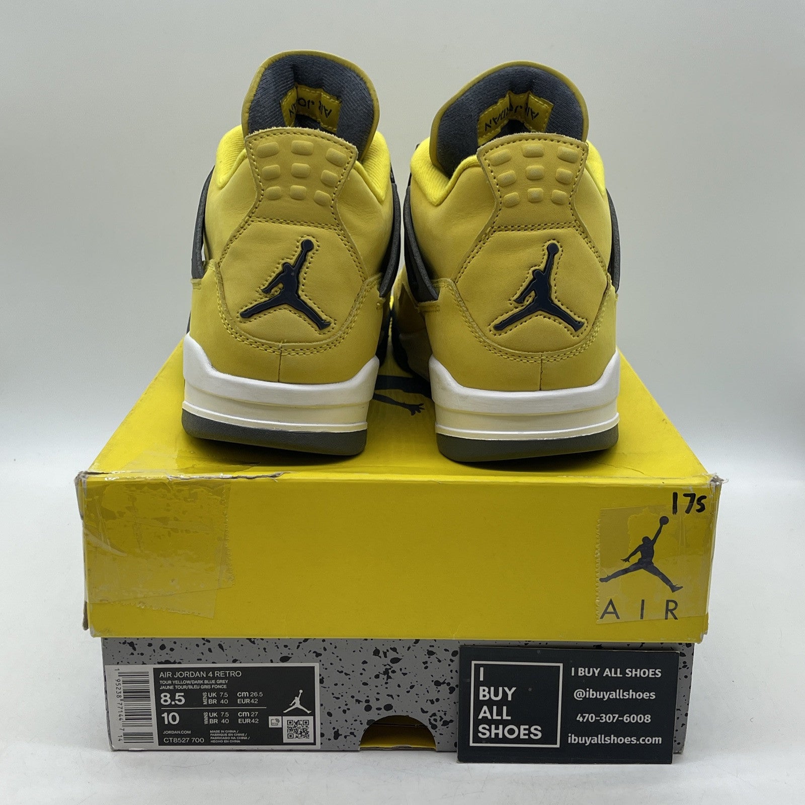 Size 8.5 - Jordan 4 Retro Mid Lightning White Black Grey Suede (CT8527-700)