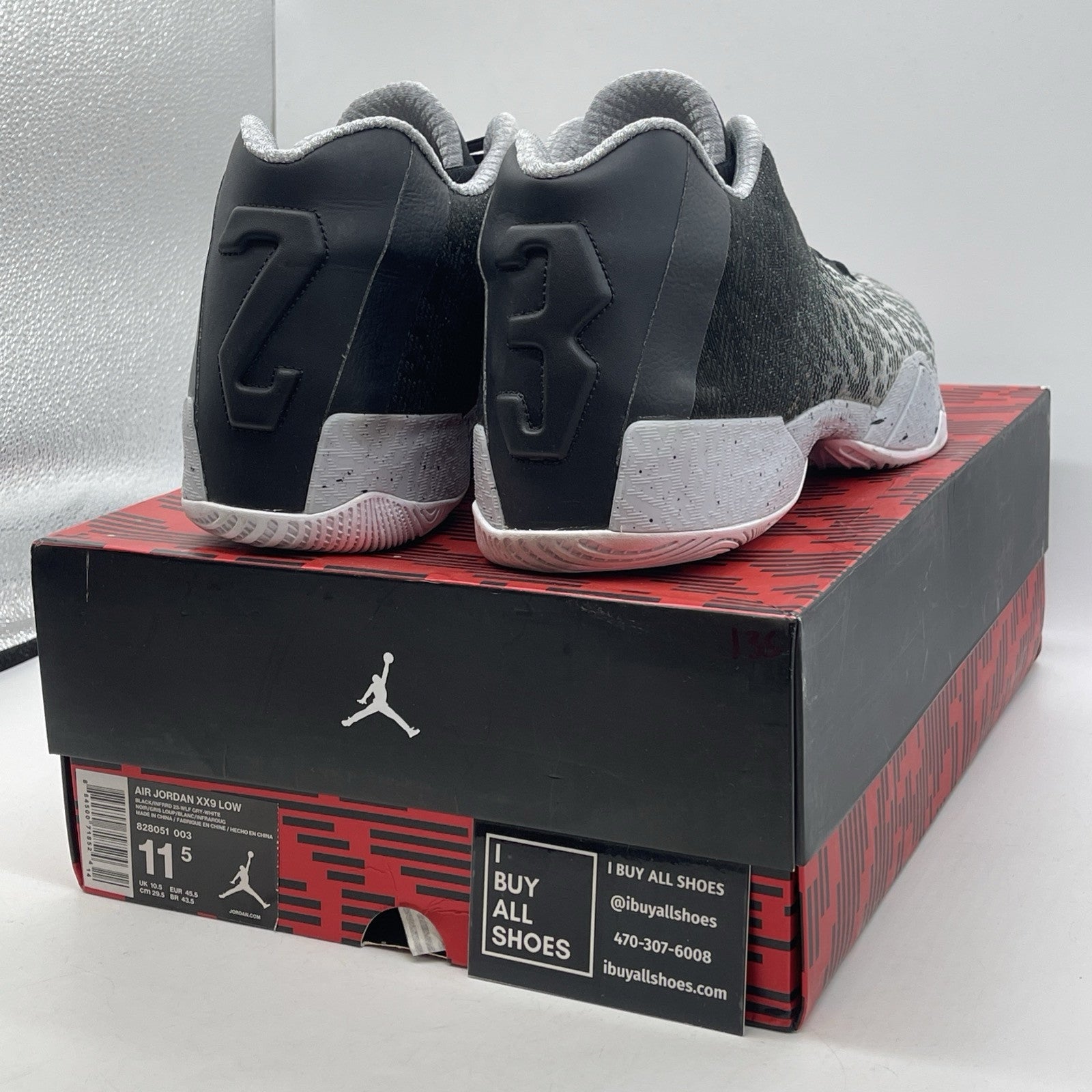 Size 11.5 - Air Jordan 29 Low Infrared Grey Black Suede Leather (828051-003)