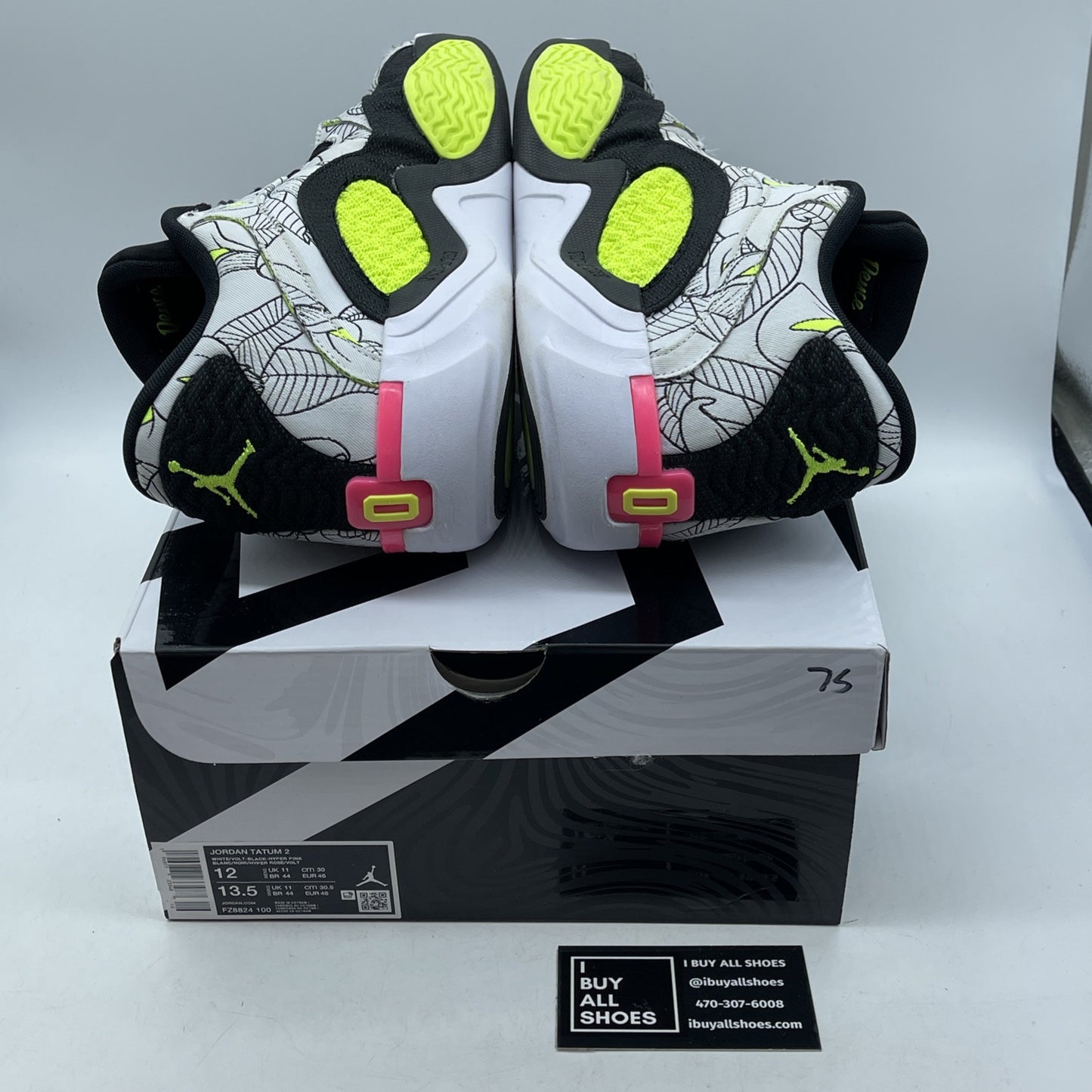 Size 12 - Jordan Tatum 2 Momma's Boy White Black Pink Suede (FZ8824-100)