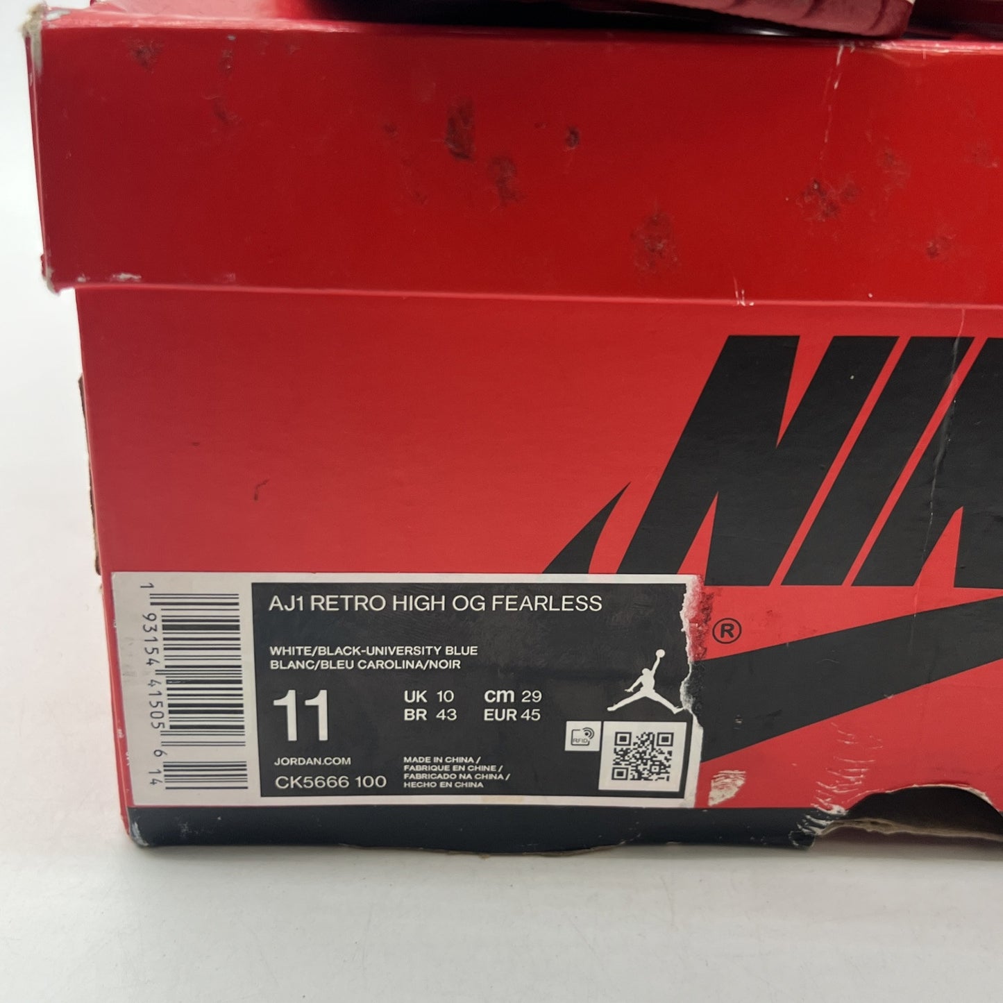 Size 11 - Air Jordan 1 Retro OG High Fearless (CK5666-100)
