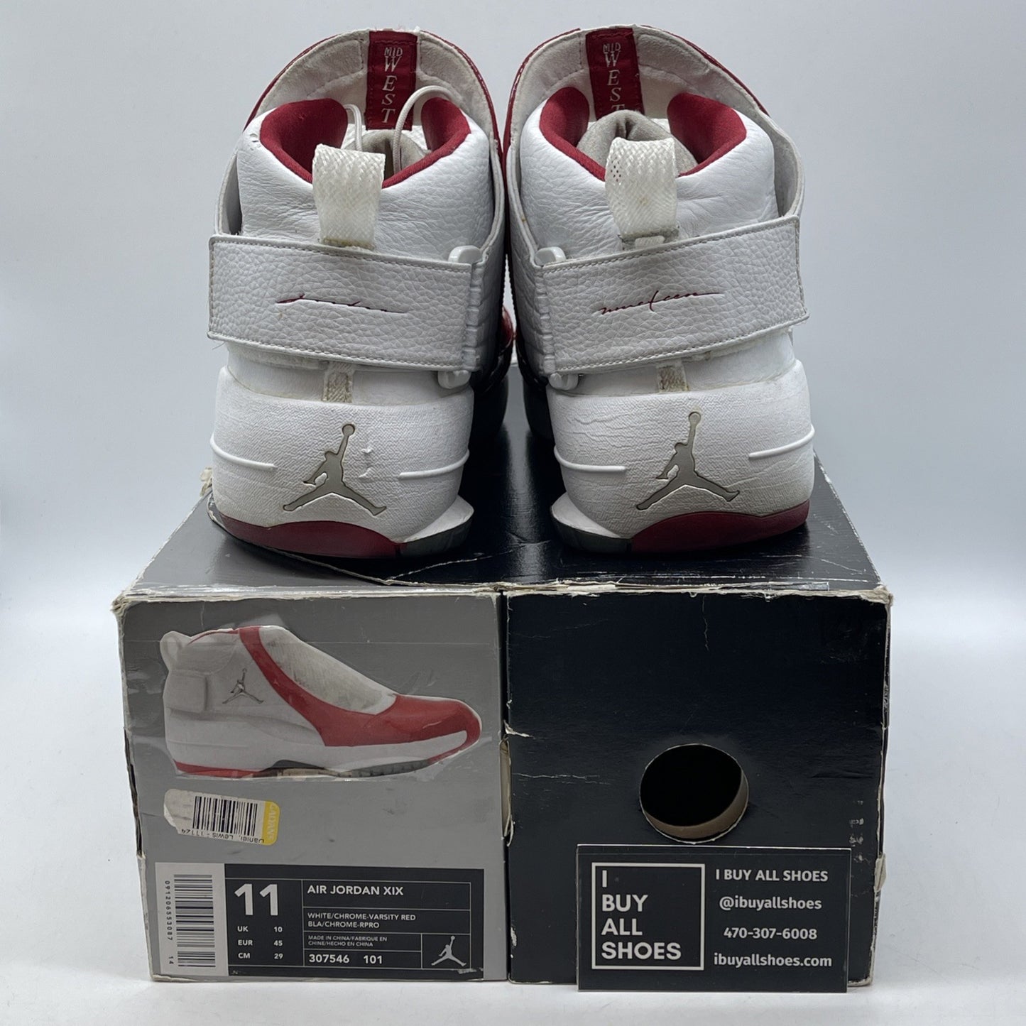 Size 11 - Air Jordan 19 OG Midwest Red White Leather (307546-101)