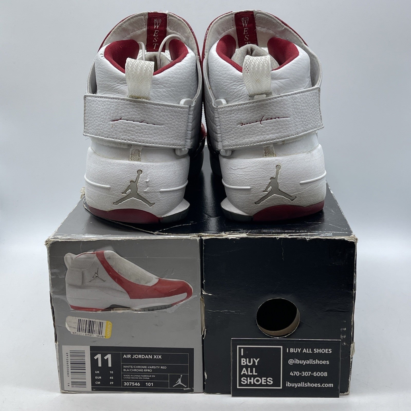 Size 11 - Air Jordan 19 OG Midwest Red White Leather (307546-101)