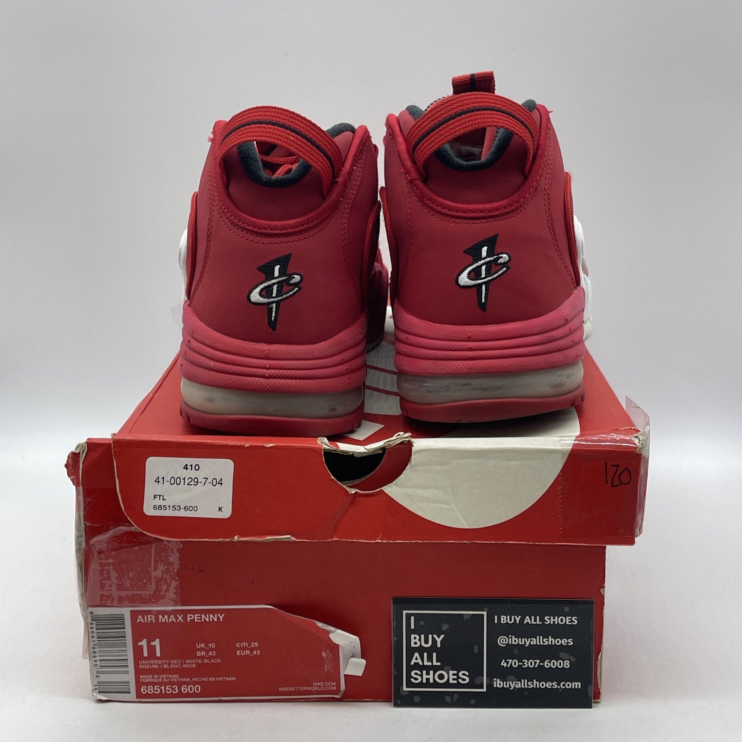 Size 11 - Nike Air Max Penny 1 University Red Black Suede (685153-600)