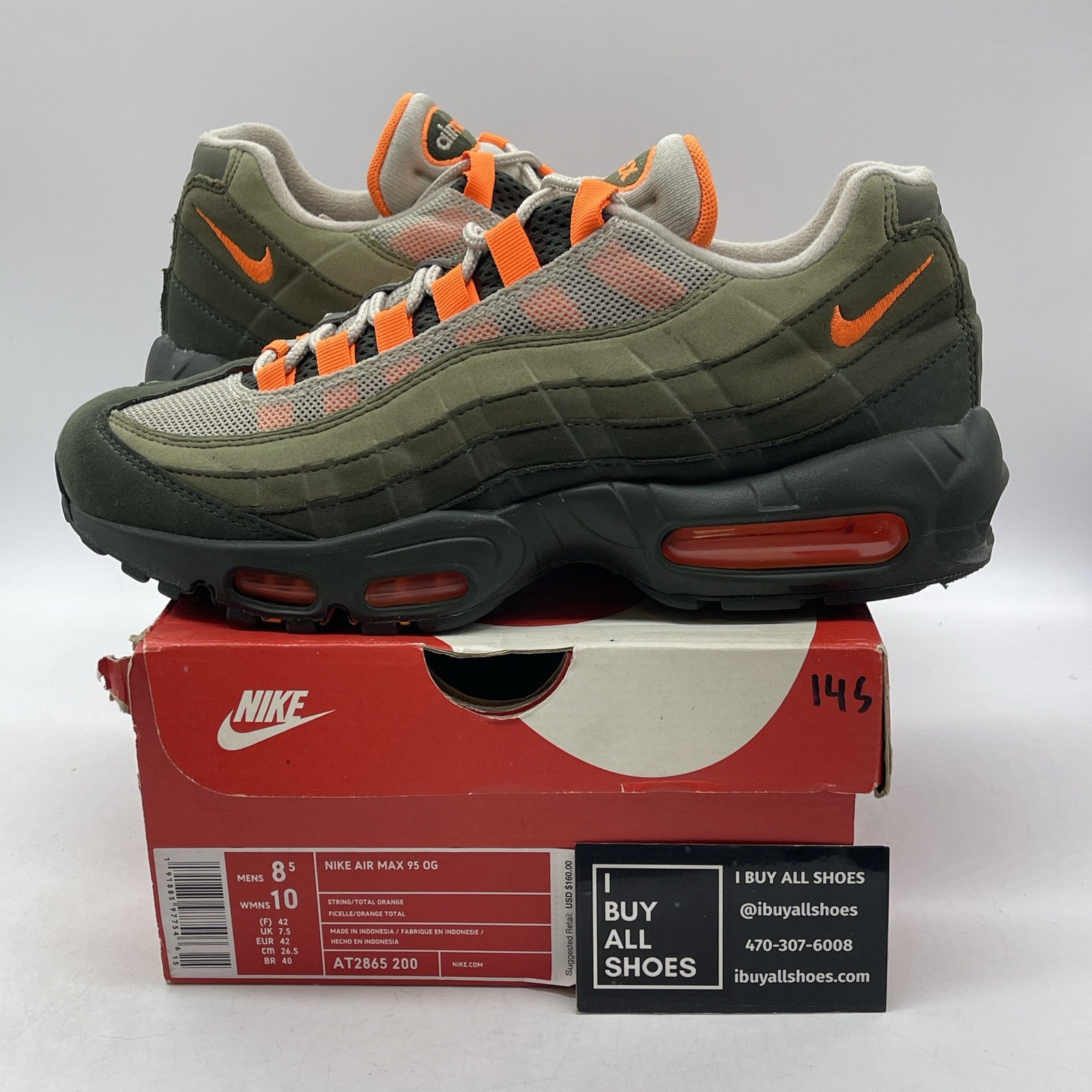 Size 8.5 - Nike Air Max 95 Neutral Olive Suede Leather (AT2865-200)