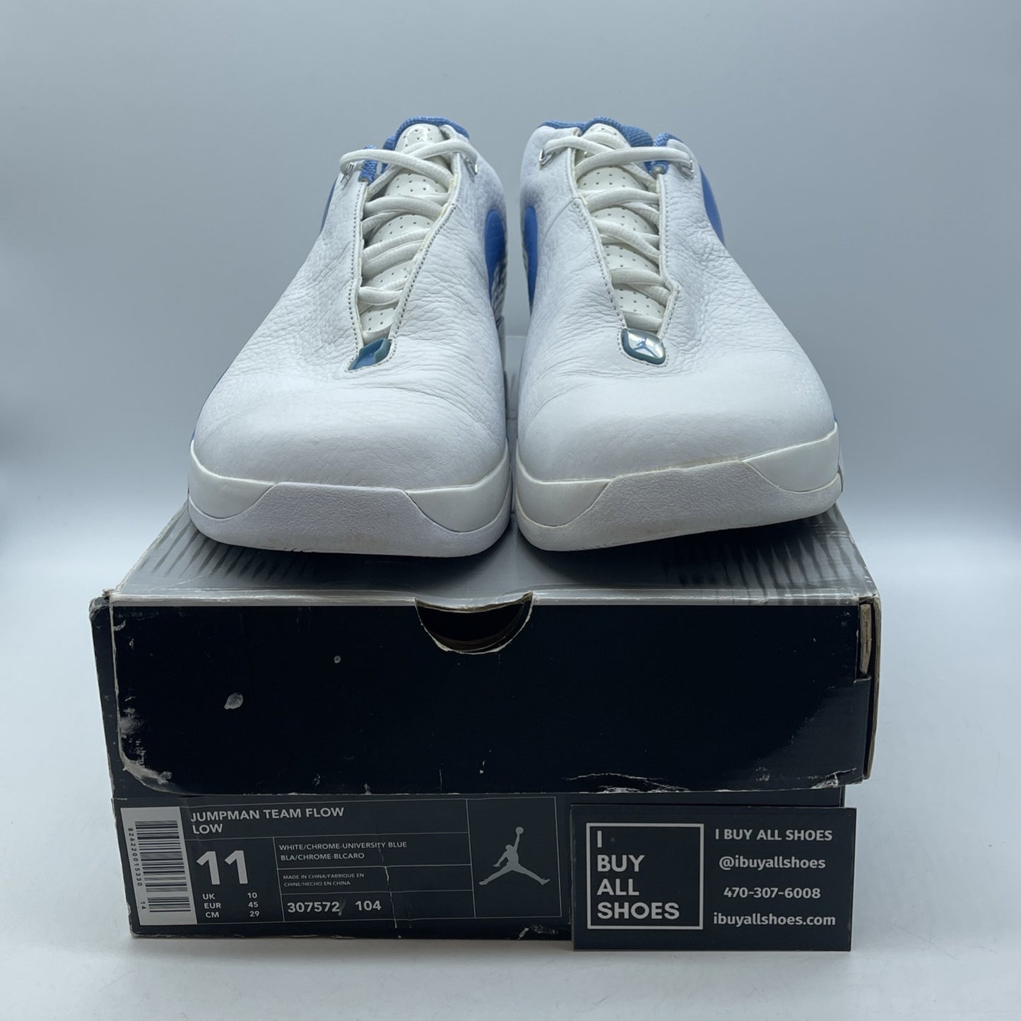 Size 11 - NIKE AIR JORDAN Jumpman Team Flow Blue White Leather (307572-104)