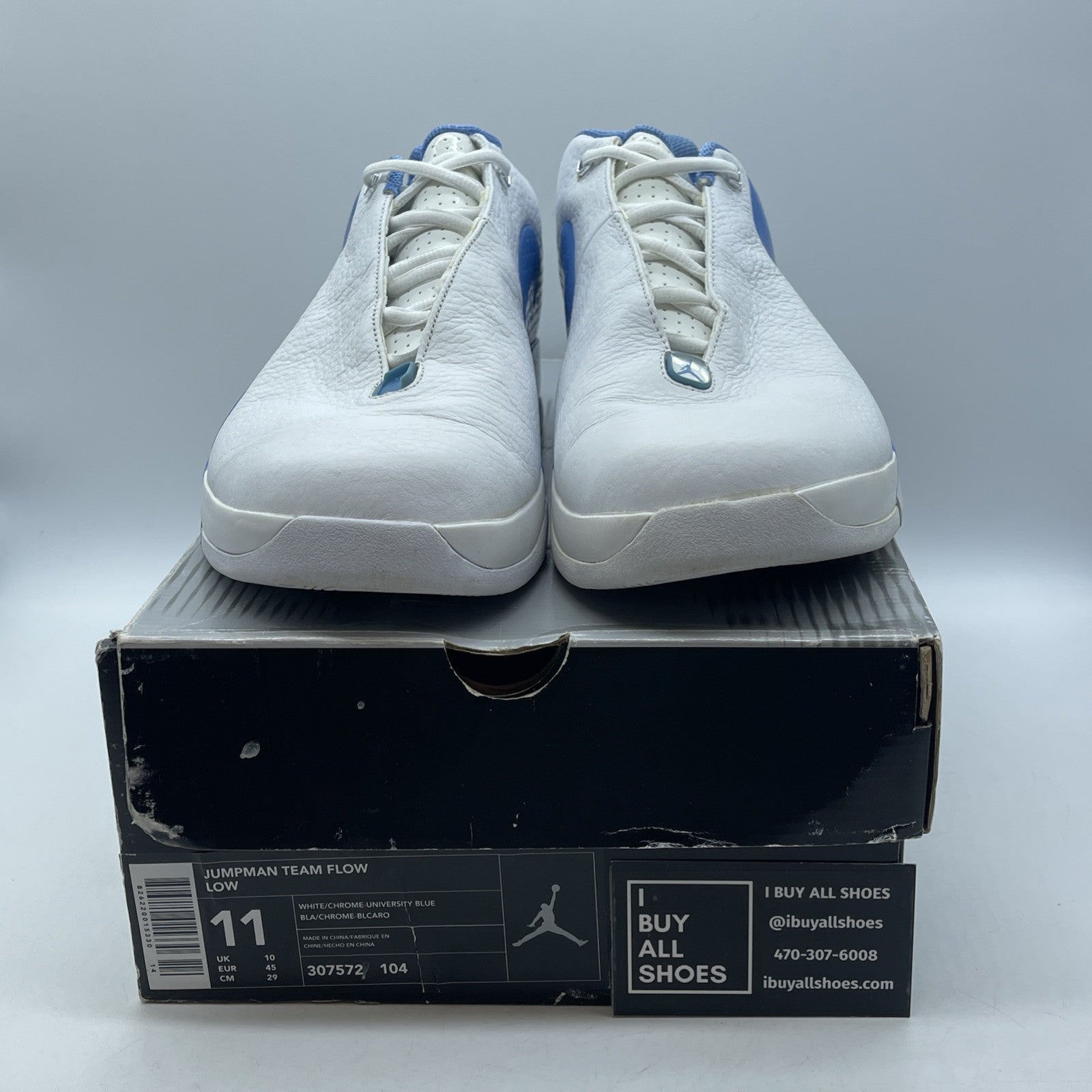 Size 11 - NIKE AIR JORDAN Jumpman Team Flow Blue White Leather (307572-104)