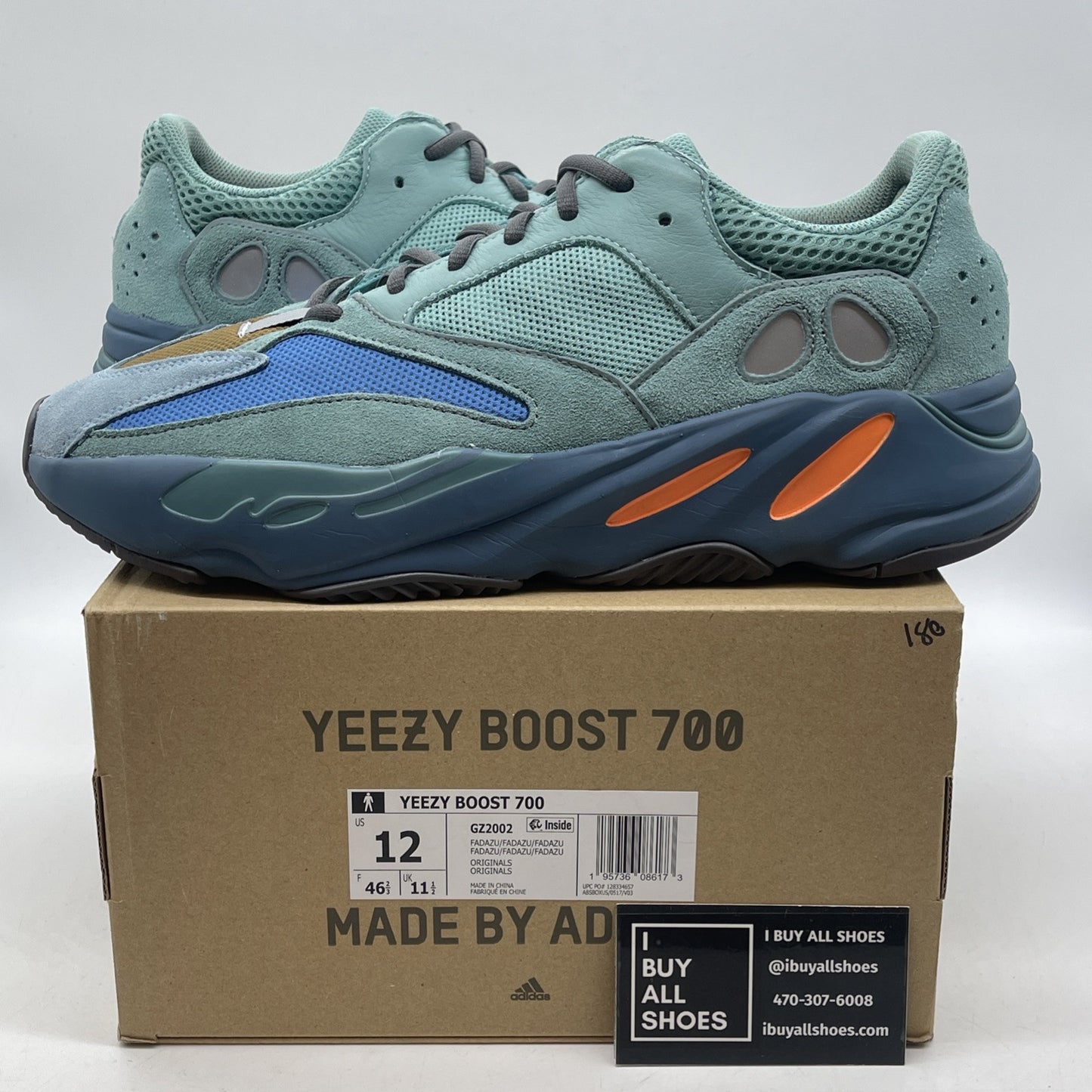 Size 12 - adidas Yeezy Boost 700 Faded Azure Blue Suede Leather (GZ2002)