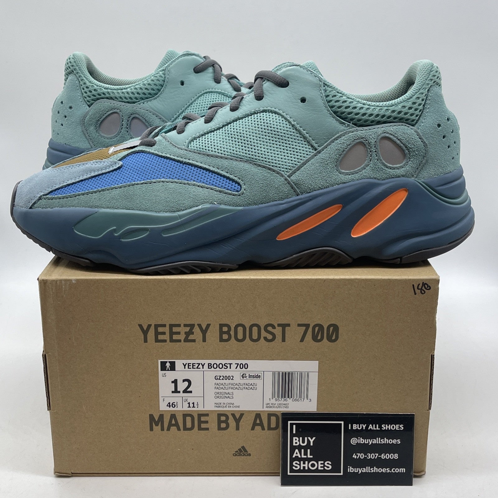 Size 12 - adidas Yeezy Boost 700 Faded Azure Blue Suede Leather (GZ2002)
