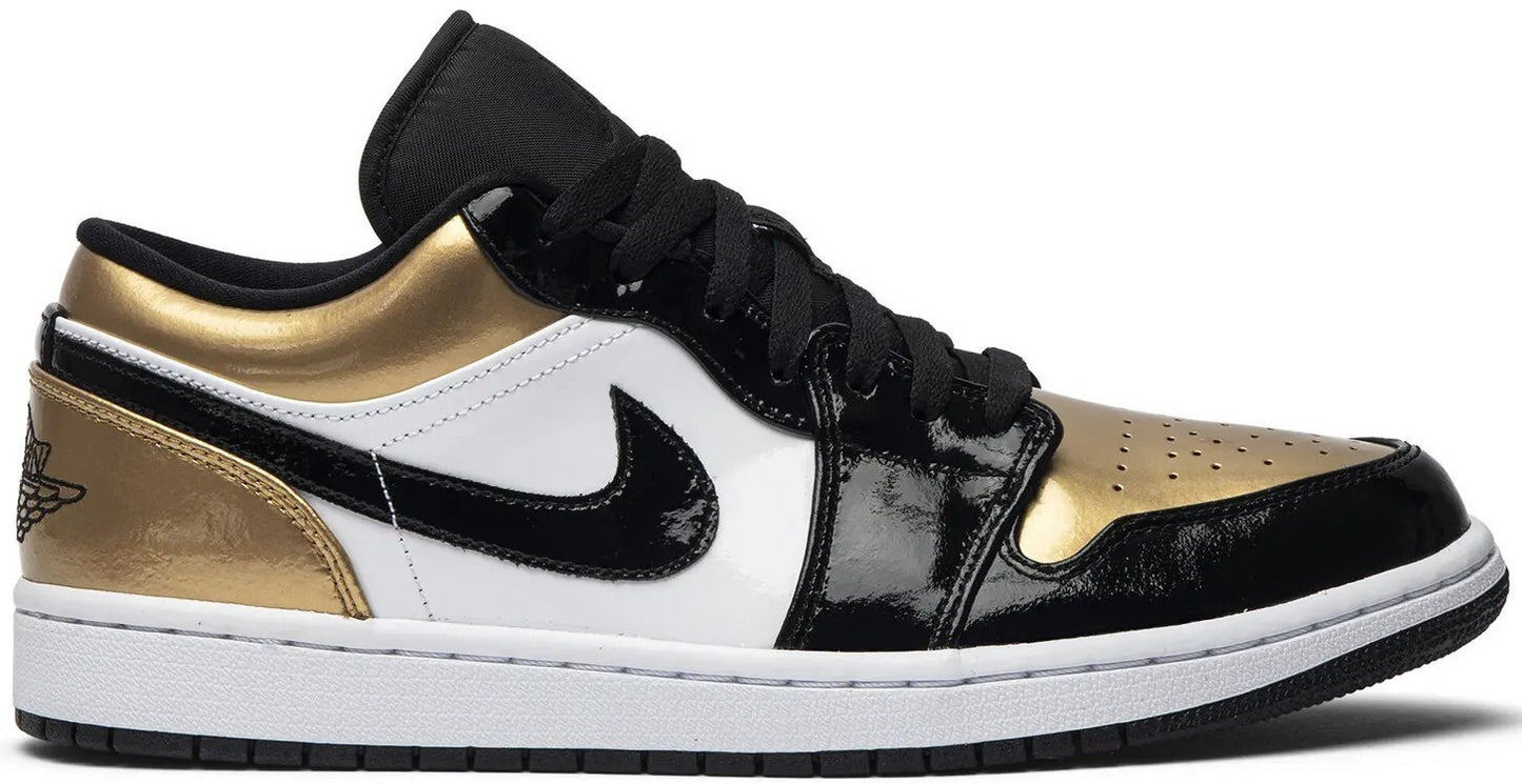 Size 10 - Air Jordan 1 Low Gold Toe Black White Leather (CQ9447-700)