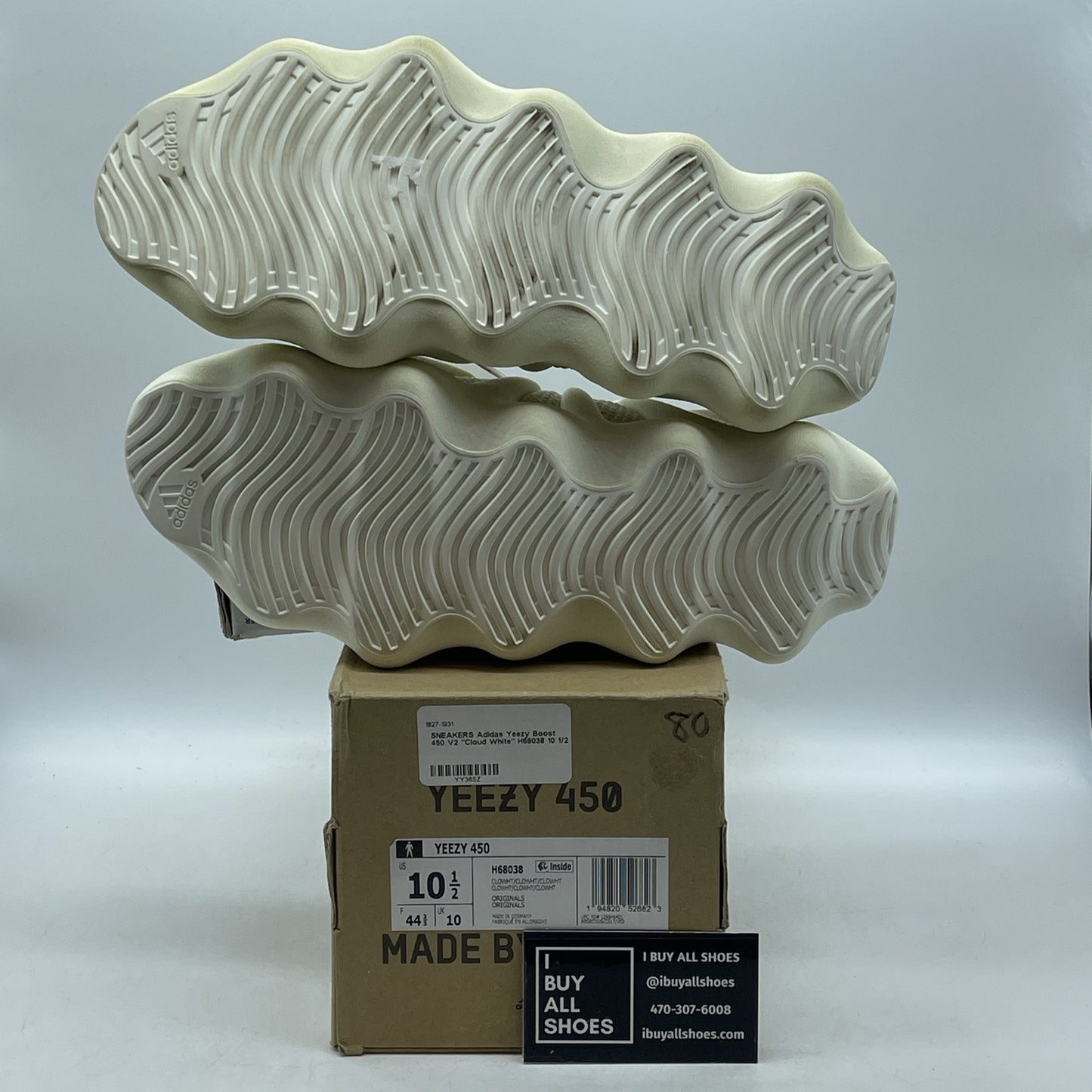 Size 10.5 - adidas Yeezy 450 Cloud White Suede (H68038)